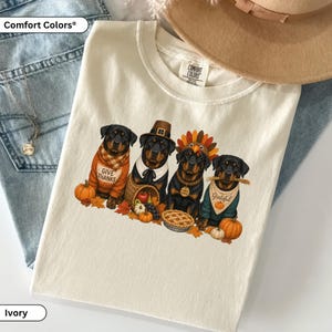 Rottweiler Thanksgiving Shirt, Cute Fall Dog Mom T-Shirt, Funny Turkey Day Dog Lover Tee, Autumn Harvest Dogs Graphic Apparel Gifts