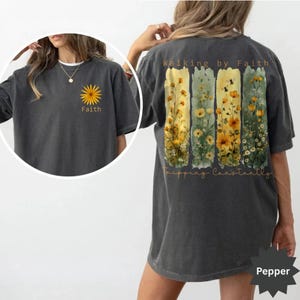 Comfort Colors® Walking by Faith Tripping Constantly, Inspirational Shirt, Christian Shirt, Minimal Christian Shirt for Women