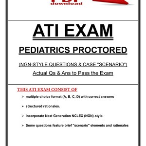 2023 ATI Pediatrics Proctored Exam | NGN-Style Questions and Case Scenarios | Actual Q&A to Pass the ATI Test