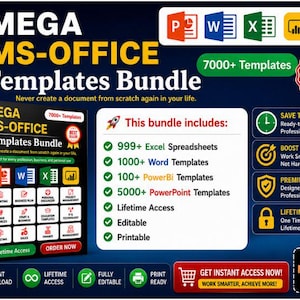 1000+ Word Templates Bundle, Editable Microsoft Word Documents, Resume Templates, Business Forms, Letters, DOCX Instant Download