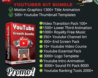 Adquira agora mesmo seu Mega Bundle Kit YouTuber Premium Tudo em Um e comece a produzir conteúdo profissional que se destaque!
