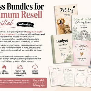 PLR Digital Product Bundle | 100+ Ready-to-Resell Templates, Printables & Planners | Commercial Use Digital Download