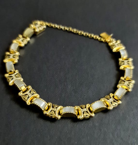 Gold plated Damascene bracelet Black gold Spanish… - image 1