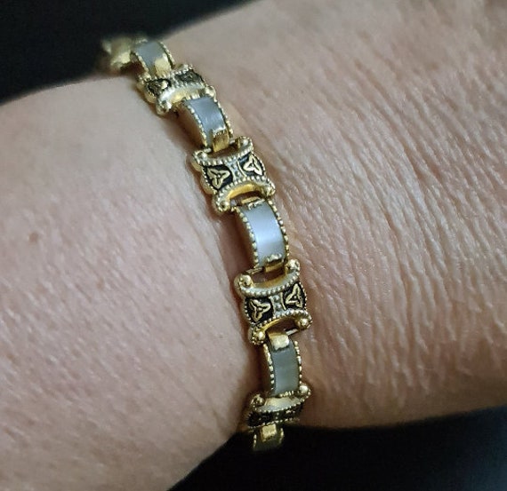 Gold plated Damascene bracelet Black gold Spanish… - image 2