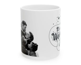 Tasse mit dem Spruch „Wunderbare Ehefrau“ | Vintage-Paarillustration, romantische Kaffeetasse