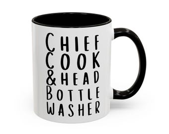 Taza de chef y lavabotellas / Taza de café con detalles negros