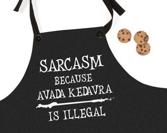 Delantal de cocina divertido: Sarcasmo, Avada Kedavra - Regalo Potterhead