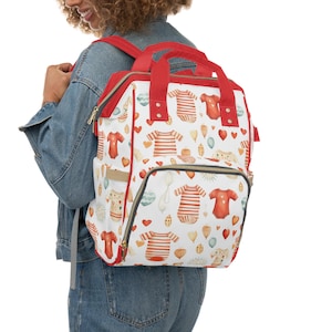 Colorful Nylon Diaper Backpack: Stylish Baby Bag for New Parents