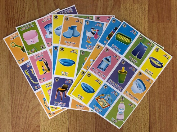 Bilingual Spanish English Baby Shower Loteria Bingo Game By Viva
