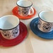 Day of the Dead Halloween Sugar Skulls Enamel Coffee Cup Mug Enamelware Not Vintage