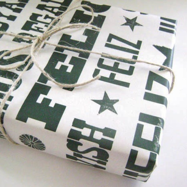 Letterpress Wrapping Holiday Paper