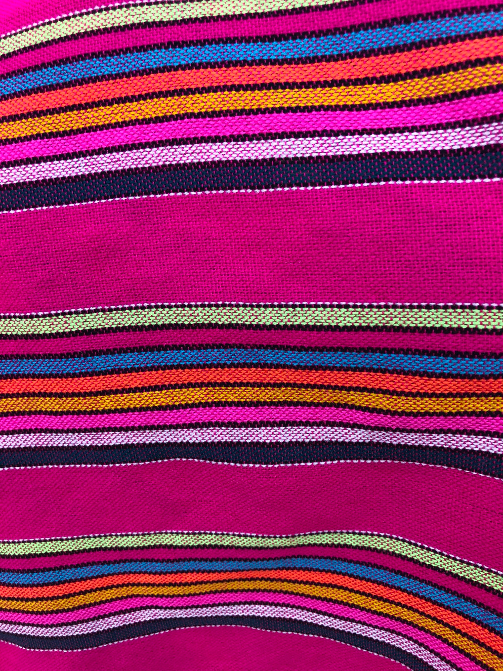 Mexican Fabric Ethnic Mexican Colorful Bright Pink Striped Etsy
