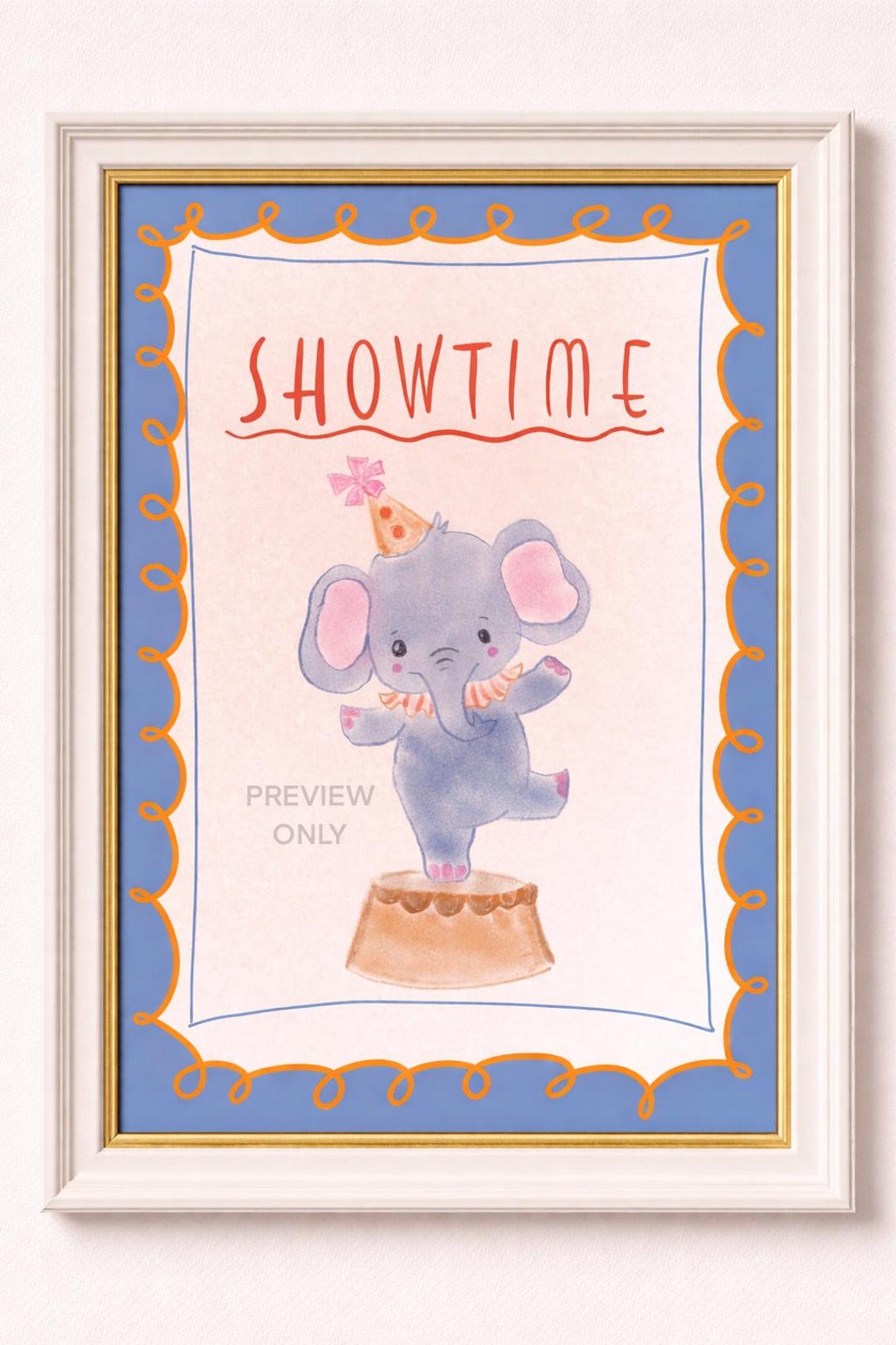 Circus Nursery Wall Art, Elephant Illustration , Baby Room Print ...