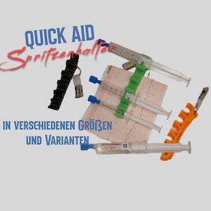 QuickAid Spritzenhalter in verschiedenen Größen + Versichertenkarten Halter, Rettungsdienst Hilfsmittel