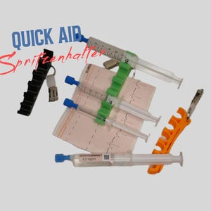QuickAid Spritzenhalter 10ml/10ml/5ml/5ml/2ml/2ml + Versichertenkarten Halter, Rettungsdienst Hilfsmittel