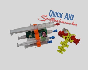 Portasiringhe QuickAid / portasiringhe 20 ml/20 ml/10 ml/10 ml/5 ml/5 ml/2 ml/2 ml + porta tessera assicurativa, ausilio per il servizio di emergenza