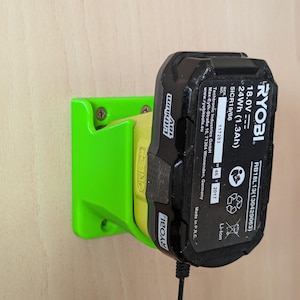 Ryobi One+ &quot;click fit&quot; BCL14183H battery charger Wall Mount, battery charger holder, wall mount bracket, ryobi battery charger wall dock