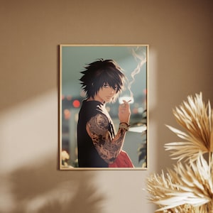 L aus Death Note | Digitale Anime-Poster | Geschenk für Anime-Fans | Wohndeko | Wandkunst für Otaku | Individuelle Kunst