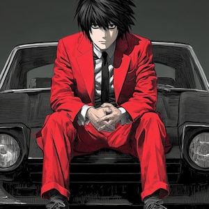 L aus Death Note | Digitale Anime-Poster | Geschenk für Anime-Fans | Wohndeko | Wandkunst für Otaku | Individuelle Kunst