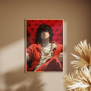 L aus Death Note | Digitale Anime-Poster | Geschenk für Anime-Fans | Wohndeko | Wandkunst für Otaku | Individuelle Kunst
