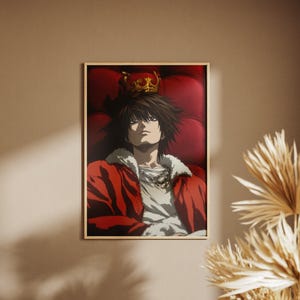L aus Death Note | Digitale Anime-Poster | Geschenk für Anime-Fans | Wohndeko | Wandkunst für Otaku | Individuelle Kunst