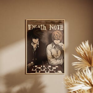 L und Yagami Light aus Death Note | Digitale Anime-Poster | Geschenk für Anime-Fans | Wohndeko | Wandkunst für Otaku | Individuelle Kunst
