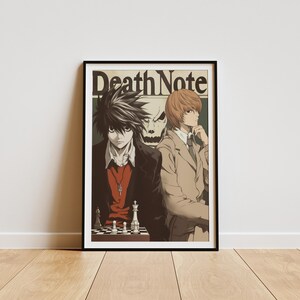 L und Yagami Light aus Death Note | Digitale Anime-Poster | Geschenk für Anime-Fans | Wohndeko | Wandkunst für Otaku | Individuelle Kunst