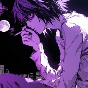 L aus Death Note | Digitale Anime-Poster | Geschenk für Anime-Fans | Wohndeko | Wandkunst für Otaku | Individuelle Kunst