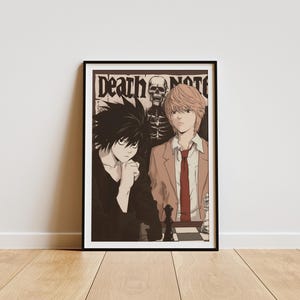 L und Yagami Light aus Death Note | Digitale Anime-Poster | Geschenk für Anime-Fans | Wohndeko | Wandkunst für Otaku | Individuelle Kunst
