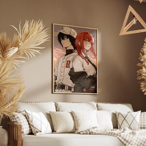 5 Poster im Set mit L aus Death Note und Makima aus Chainsaw Man | Anime-Poster | Anime-Druck. Geschenk für Otaku | digitales Poster