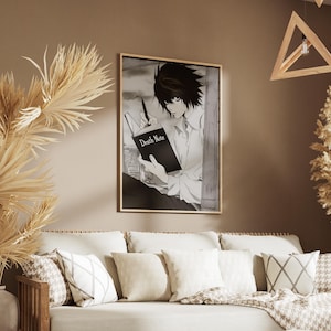 L aus Death Note | Digitale Anime-Poster | Geschenk für Anime-Fans | Wohndeko | Wandkunst für Otaku | Individuelle Kunst