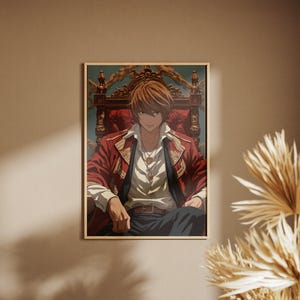2 Poster mit Yagami Light aus Death Note | Digitale Anime-Poster | Geschenk für Anime-Fans | Wohndeko | Wandkunst für Otaku | Individuelle Kunst