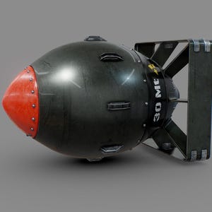 Mini Nuke Paperweight / Desk Ornament 3D Model (STL & GLB Files) - Printable for Your 3D Printer