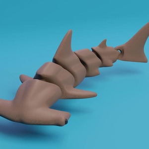 Articulated Hammerhead Shark Fidget Toy | STL Digital File for 3D Printing | Poseable Shark Toy