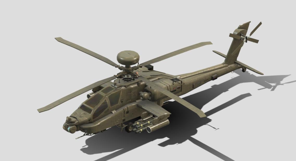 AH-64D Apache Combat Helicopter – STL & GLB Digital Files for 3D Printing