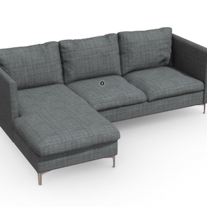 L Shape Couch Sectional Ottoman | STL & GLB Digital Files | 3D Printing Model Livingroom Couch Sofa