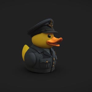 Rubber Ducky in Officer Uniform | Bath Duck for Duck Duck Jeep | STL & GLB Digital Files for 3D Printing