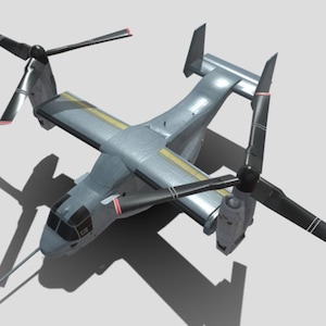 Bell Boeing V-22 Osprey Military Helicopter – STL & GLB Digital Files for 3D Printing