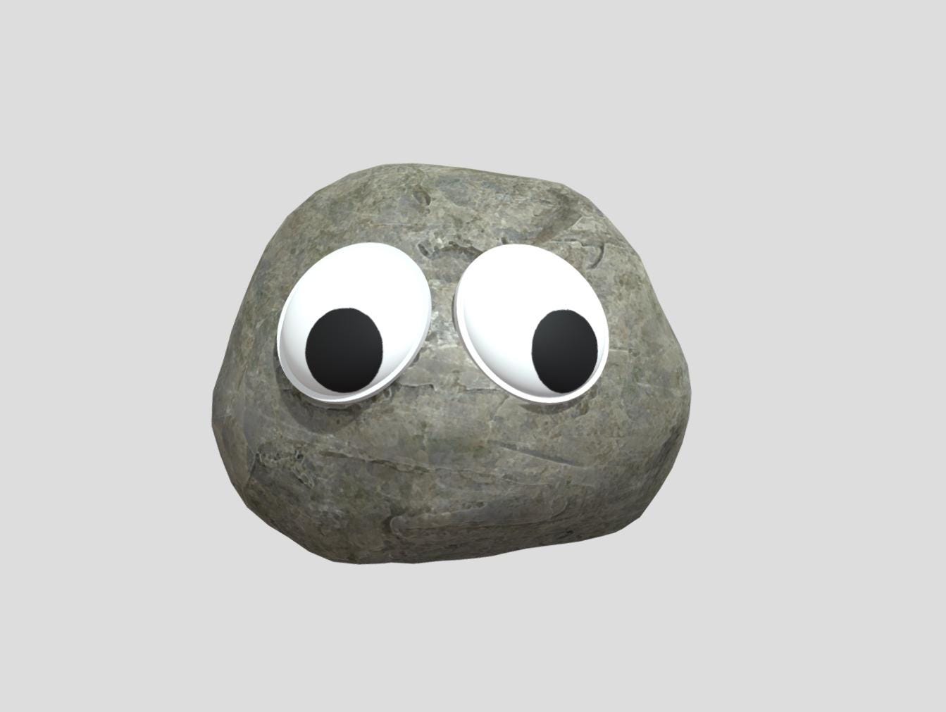 Pet Rock Printable Arts Crafts Rock Desk Buddy STL and GLB