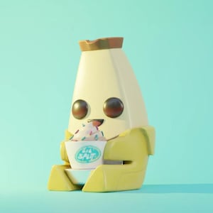 Cute Banana Character Desk Buddy Figure Figurine | STL Digital File | 3D Printing Model