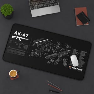 AK-47 Gaming Desk Mat – Schematic Cleaning Mat by KlickieKeyz