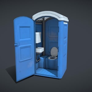 Baño portátil mini: decoración divertida para el escritorio o regalo de broma. Archivos de impresión 3D STL y GLB.