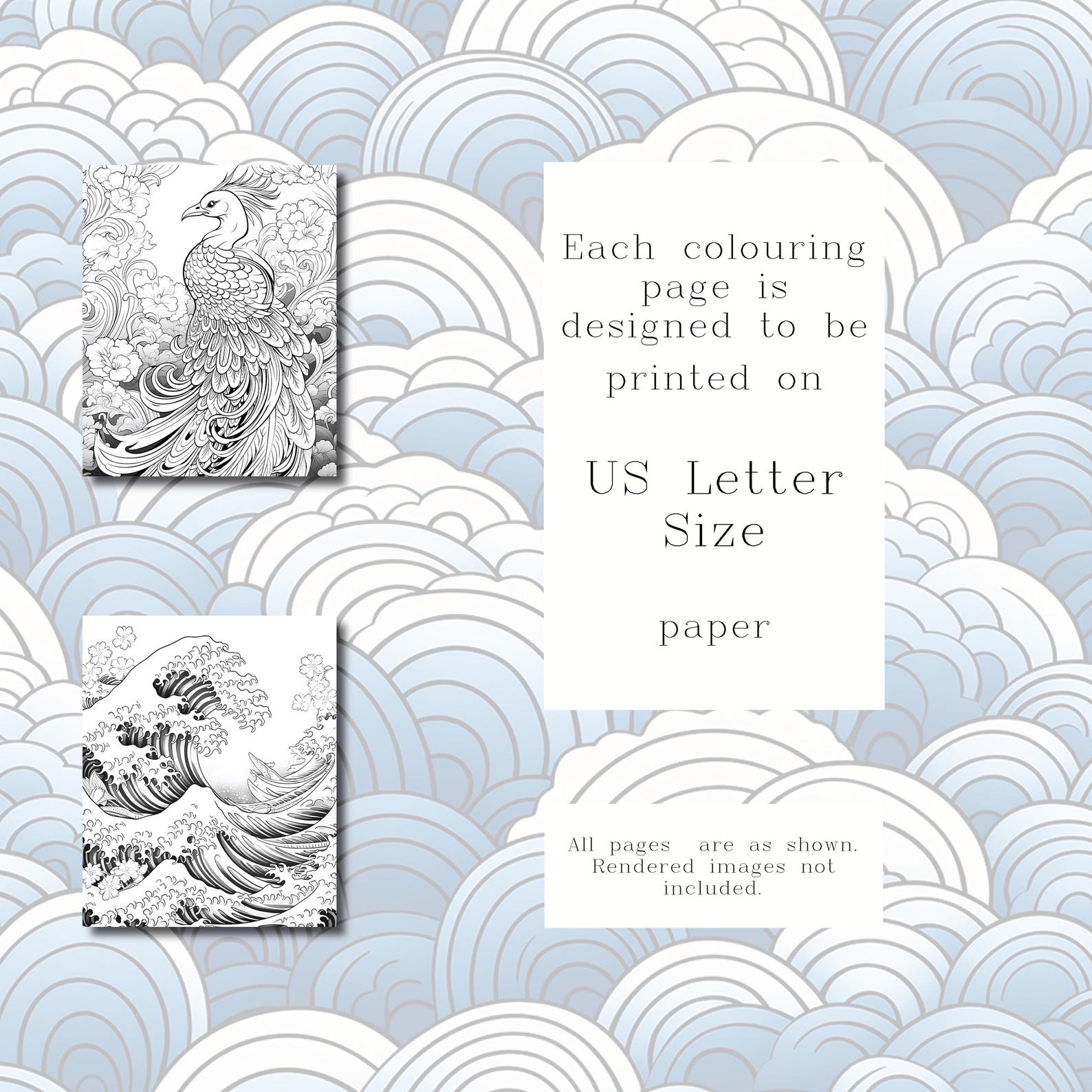20 Japanese Coloring Pages, Japan Inspired Coloring Sheets, Adult