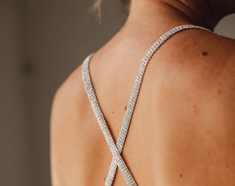 Rhinestone bra straps shoulder dress straps crystals 3 or 4 rows