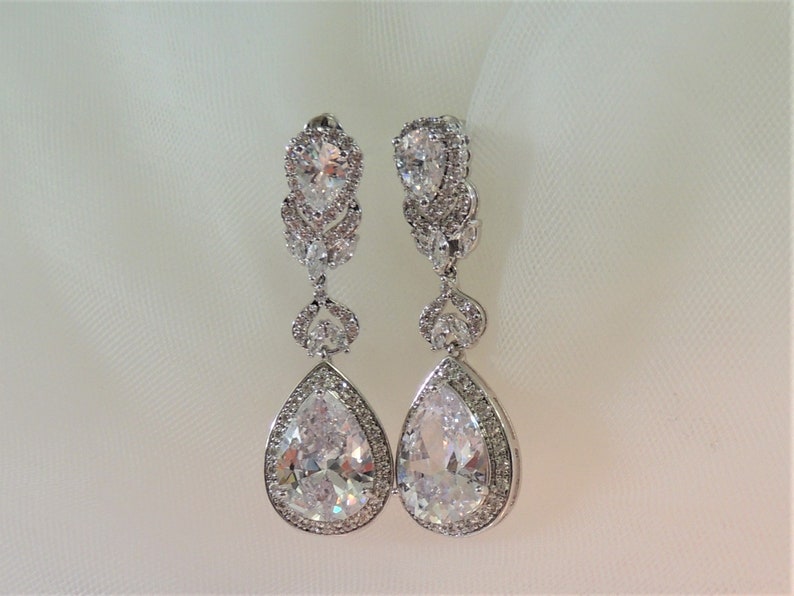 Wedding Bridal Bridesmaids Rhinestone Chandelier Dangle Earrings