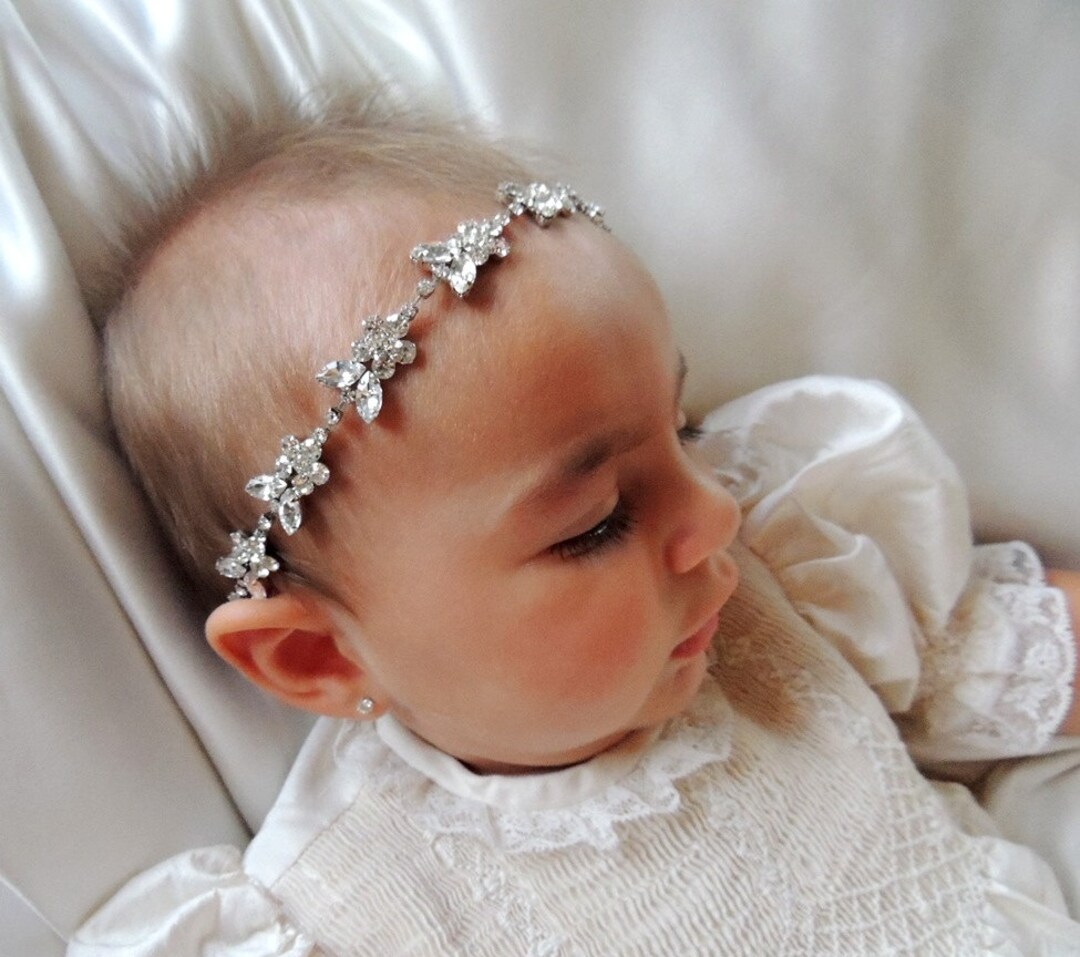 Baby Girl Christening Headpiece Flower Girl Headband Baby Etsy