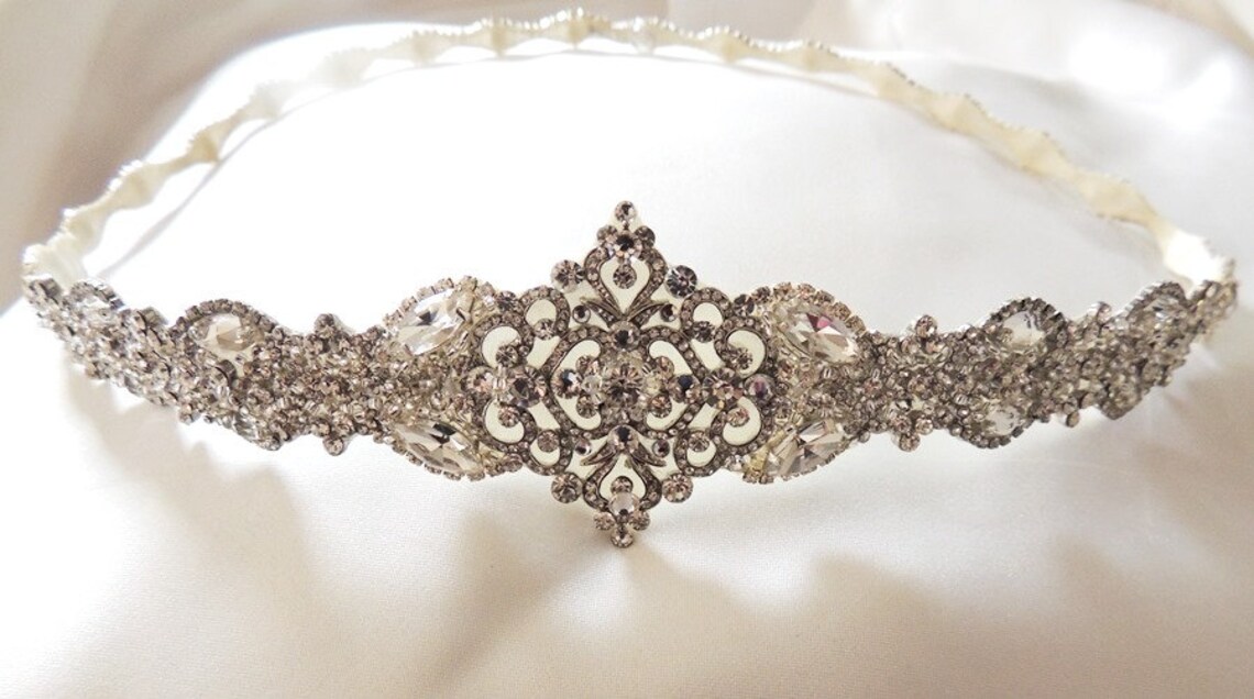 Wedding Dress Gown Crystal Jeweled Belt Embellishment Brooch Etsy