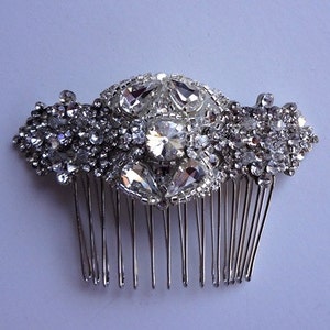 Vintage Inspired Bridal Crystal Hair Comb Brooch - Etsy