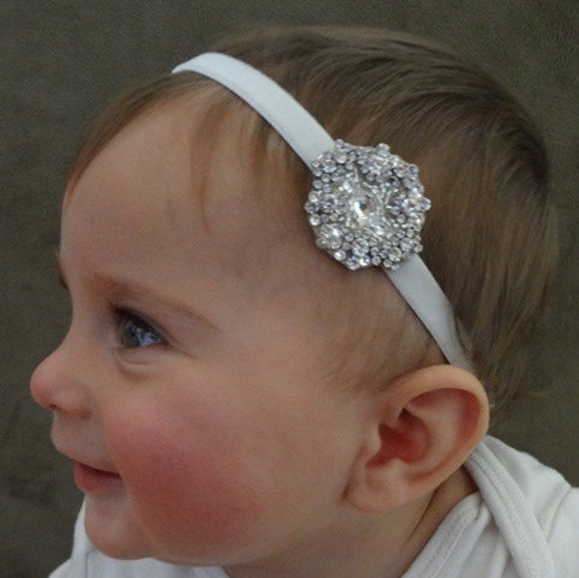 Baby Girl Christening Headpiece Flower Girl Headband Baby Etsy