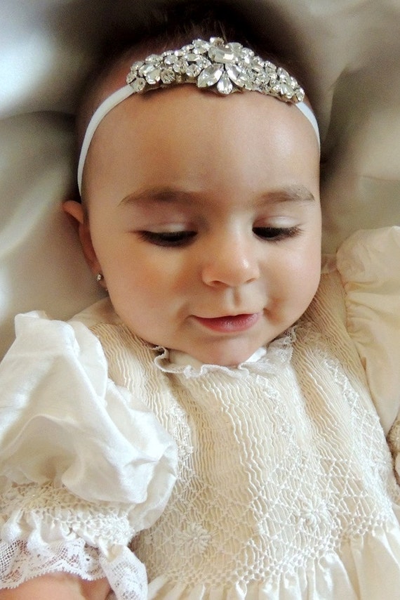 Het meisje dat van de baby hoofddeksel doopt hoofdband - Etsy